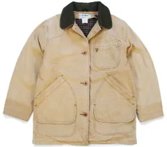 90s USA製 L.L.Bean PRIMALOFTプリマロフト 中綿入りライナー付き ダック地 フィールドコート 茶 フェード W-S★ジャケット オールド
