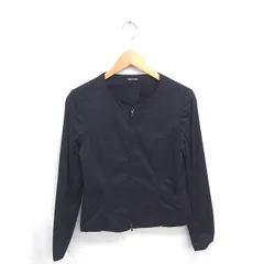 コムサデモード COMME CA DU MODE ブルゾン ジャケット ナイロン ノーカラー 薄手 無地 シンプル 9 黒 ブラック /TT