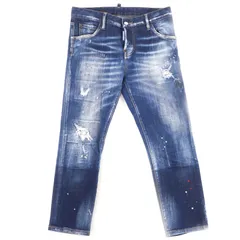 美品◇DSQUARED2 ディースクエアード 21SS S75LB0465 Cool Girl Cropped Jean ダメージ加工 スリムフィット コットン デニムパンツ インディゴ 36 イタリア製 正規品 レディース