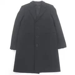 美品□CELINE セリーヌ 2M025863C ロゴボタン シングル チェスターコート ロングコート ブラック 46 イタリア製 正規品 メンズオススメ◎