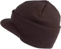 FARFADET つば付き ニット帽 ビーニー キャスケット 伸縮性 保温 防寒 秋冬 帽子 キャップ 大きいサイズ 釣り アウトドア つば付きニット帽 メンズ レディース 柔らかい 小顔効果 自転車 (ブラウンシングル,  Free Size)