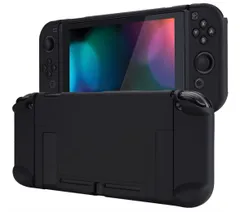 eXtremeRate PlayVital Switchコンソールに対応するバックカバー、分割デザインでNS Joyconハンドヘルド用保護ケース（ハード）、Switchドックに対応する保護ケース（ハード）【ブラック】