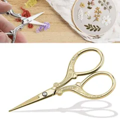 【送料無料】刺繍 はさみ 裁縫 はさみ ミニ 3色 ステンレス製 糸切りバサミ 滑り止めグリップ 手芸用 ヴィンテージデザイン DIY 切れ味鋭い (ゴー