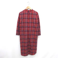 シューラルー SHOO・LA・RUE シャツワンピ ワンピース チェック ロング 薄手 長袖 F 赤 レッド /TT