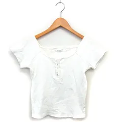 スパイラルガール SPIRALGIRL リブ レースアップ ブラウス ラグランスリーブ クロップド コットン 綿 半袖 F 白 ホワイト /NT9