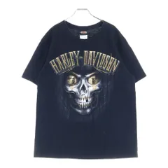 VINTAGE (ヴィンテージ) 20s HARLEY DAVIDSON ハーレーダビッドソン スカルプリント 両面プリントTシャツ 半袖カットソー ブラック