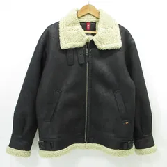 【三重本店】 中古 ALPHA | アルファ フェイクムートン B-3 ジャケット ボアジャケット TA1548-175 ブラック サイズ：L 【93】