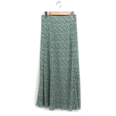 レトロガール RETRO GIRL フラワープリント プリーツスカート ロング丈 イージー F グリーン 緑 /FT4