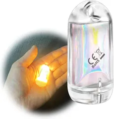 DOKEEP 超ミニ LEDライト ランタン　超軽量 11g USB充電式 EDC 高輝度 ミニ 懐中電灯 3モード 250ルーメン ポケットライト 防水 ミニ投光器 点灯3~50時間 (電球色+レッド)