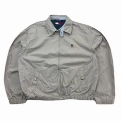 トミーヒルフィガー コットンブルゾン メンズ L オフホワイト スウィングトップ ベージュ シンプル 大きめサイズ