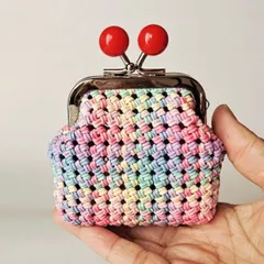 ❤️あめ玉がま口のミニサイズ小銭入れ(口金6.5cm) クラフトバンド コインケース 財布