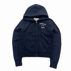 アバクロンビー＆フィッチ パーカー レディース L ダークネイビー トレーナー シンプル 胸ロゴ 定番
