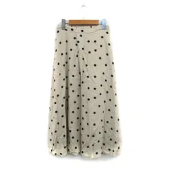 アズールバイマウジー AZUL by moussy フレア スカート ロング ドット M ベージュ /KT30