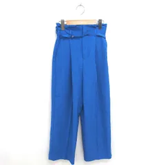 ビス ViS ワイド パンツ センタープレス ロング ベルト 薄手 S ブルー 青 /TT
