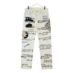 DENIM TEARS (デニムティアーズ) ×STUSSY ×OUR LEGACY Levi's 501 Denim Pants ステューシー アワーレガシー リーバイス 総柄デニムパンツ ホワイト