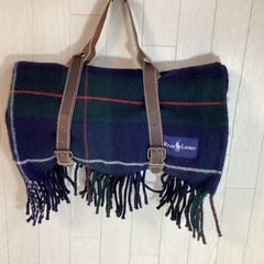 ラルフローレン　RalphLauren レザーストラップ付き(おまけ)　ブランケット　膝掛け　　　　…e.s