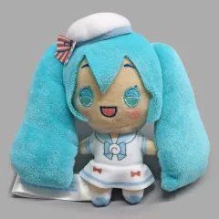 【中古】ぬいぐるみマスコット・ぬいぐるみバッジ 初音ミク(白セーラー) マスコット ～マリンスタイル～(EX) 「初音ミク×シナモロール」