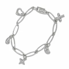 Tiffany&Co. ティファニー ブレスレット 5チャーム リンクチェーン SV925 新品仕上済