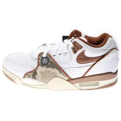 NIKE (ナイキ) ×STUSSY Air Flight 89 Low SP White and Pecan ステューシー エアーフライト89ローSP レースアップローカットスニーカー US8/26cm FD6475-100