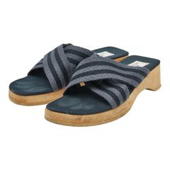 新品　HERMESのフールトゥーサンダル♪ 即日発送 エルメス フールトゥ - サンダル サイズ36 ブラック グレー キャンバス