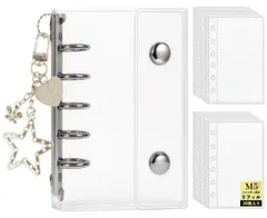 【送料無料】妻の手作り シール帳 透明 M5サイズ はがせる 女の子 シールバインダー シール手帳 クリアバインダー 5穴 シール収納 推し活グッズ シール台