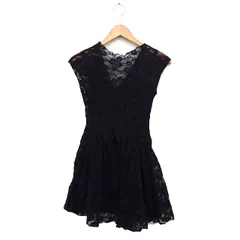 スナイデル SNIDEL レース フレア ワンピース ミニ ノースリーブ F ブラック 黒 /FT47