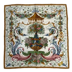 新品同様 GUCCI グッチ スカーフ シルク 大判 花柄 壺 マルチカラー