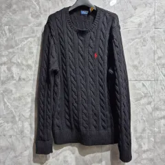 ポロ ラルフローレン ブラック ケーブル編み ニット