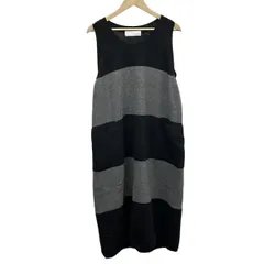 intoca.(イントゥーカ) ワンピース サイズF レディース美品  - 黒×グレー ノースリーブ/ロング丈/ニット/ボーダー
