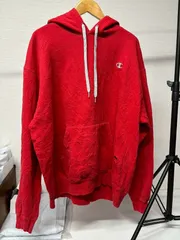 CHAMPION 刺繍ロゴ パーカー レッド 2XL US古着