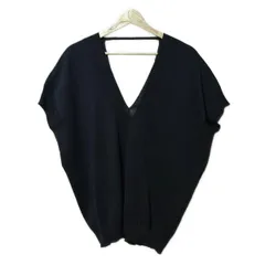 PLAN C(プランシー) 半袖セーター サイズ40 M レディース新品同様  - ダークネイビー Vネック