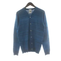 エスエヌエスハーニング S.N.S. HERNING カーディガン M 青 ブルー ボーダー柄 Vネック 長袖 トップス /PP ■GY99