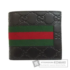 GUCCI グッチ 408826 GGシグネチャー シマ シェリーライン 二つ折り財布（小銭入れあり） カーフ レディース [中古]