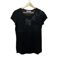 BLUMARINE(ブルマリン) 半袖Tシャツ サイズI44 L レディース - 黒 ラインストーン/レースのサムネイル
