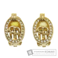 CHRISTIAN DIOR クリスチャンディオール CDロゴ ラインストーン イヤリング 金属製 レディース [中古]