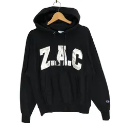 Champion REVERSE WEAVE チャンピオン リバースウィーブ  パーカー フーディー プルオーバー フロント刺繍 袖刺繡 Honduras製 Mサイズ ブラック