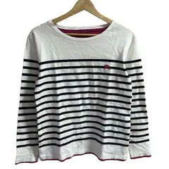 Burberry Black Label(バーバリーブラックレーベル) 長袖Tシャツ サイズ2 M メンズ - 白×ダークネイビー ボーダー