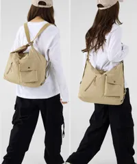 【４色】トートバッグ ショルダーバッグ 大きめ a4対応 ユニセックス★肩掛け 無地 シンプル カジュアル 軽量 ナイロンバッグ リュックサック  レディース メンズ