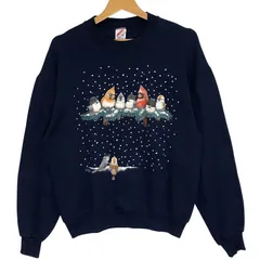 JERZEES/ジャージーズ 90年代 vintage ヴィンテージ USA製 スウェット トレーナー フロントプリント クルーネック Mサイズ ネイビー