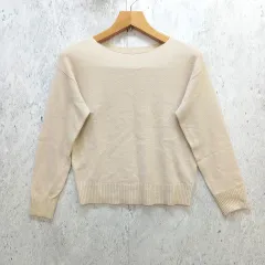 NATURAL BEAUTY BASIC ナチュラルビューティーベーシック トップス ニット 薄手 リブ袖 ボートネック ホワイト Mサイズ ◇〇☆