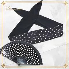 フラメンコ 小物 まとめ売り セット ベルト アバニコ 水玉 ドット 黒 白 サッシュベルト 扇子 小道具 アクセサリー ダンス 舞台 パーティ 発表会 ブラック系 ホワイト系 まとめ売り セット 扇子 水玉 衣装 コスチューム 小物 サッシュベルト