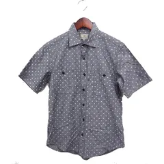 グリーンレーベルリラクシング ユナイテッドアローズ green label relaxing ドット シャツ カジュアル 半袖 コットン 綿 S グレー 灰 /FT22