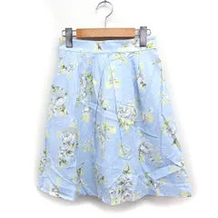 プロポーション ボディドレッシング PROPORTION BODY DRESSING フラワープリント タック フレアスカート ミニ コットン 綿 1 ライトブルー /FT19