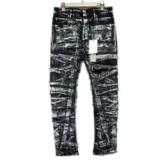 DRKSHDW by Rick Owens リックオウエンス 国内正規 DESTROY DETROIT CUT JEANS COATED DENIM デトロイトカット コーティングデストロイデニム DU02A3366 SWFD BLACK MILK 黒 32のサムネイル