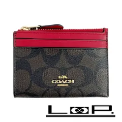 コーチ ■新同■ シグネチャー カードケース パスケース コインケース ダーレザー クブラウン レッド 【538117】11