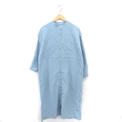 ニコアンド Niko and.. シャツワンピ ワンピース ロング ナイロン 袖取り外し 長袖 M ライトブルー 青 /TT