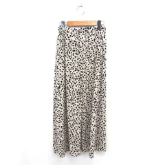 アズールバイマウジー AZUL by moussy フレア スカート ロング ヒョウ柄 レオパード 薄手 S ベージュ ブラック 薄茶 黒 /TT