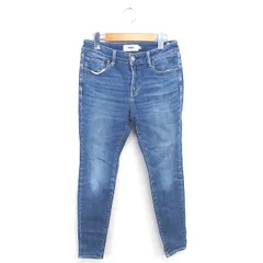 アズールバイマウジー AZUL by moussy デニム ジーンズ スキニー ウォッシュ加工 パンツ ジップフライ M ブルー 青 /TT