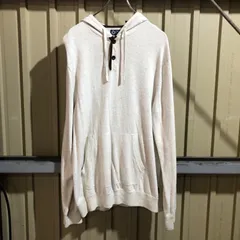 1643 CHAPS パーカーセーター ホワイト L チャップス ニット コットン ハーフボタン 古着卸 アメリカ仕入