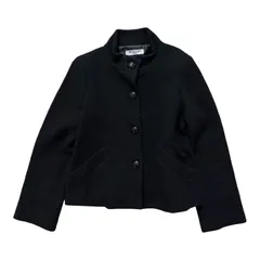 NATURAL BEAUTY BASIC ノーカラージャケット ブラック L レディース 通勤【ZK82】